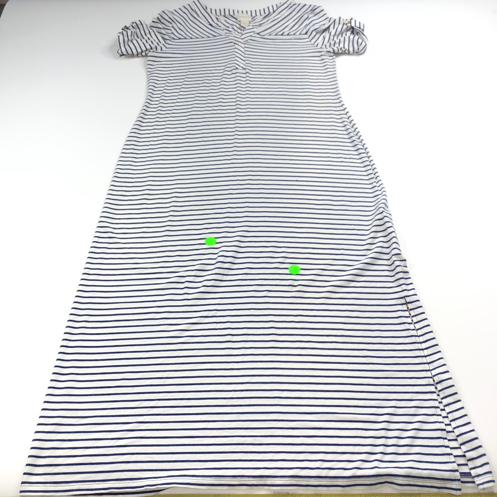 Chico's 0 Petite Women's Midi Knee Tunic Shirt Dress Blue PLS READ